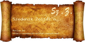 Szedenik Zoltán névjegykártya