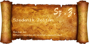 Szedenik Zoltán névjegykártya